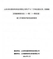 山東祥東新材料科技有限公司年產(chǎn)8.7萬噸抗氧化劑、烷基酚及粗酚精制項目(一期)(一期裝置)竣工環(huán)境保護(hù)驗收監(jiān)測報告